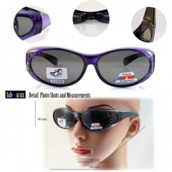 Oval Rhinestone Oval Polarized OTG Sunglasses with Side View P011 - Brown - CC1802MTORO $13.41