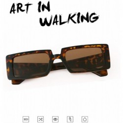 Shield Rectangle Sunglasses Women Fashion Sunglasses Square Wide Frame - Tortoise Frame Brown Lens - CY196N6LLIR $8.20