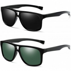 Square Fashion Oversized Sunglasses for Men - Retro Womens Lightweight Sunglasses Polarized E8942 - C418HQ9SLTN $12.40