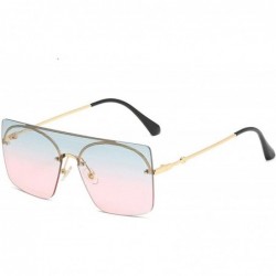 Rimless Fashion Sunglasses Women 2020 Vintage Frameless Sun Glasses Luxury Gradient Men Shades Eyewear - Green Pink - CO198ZO...