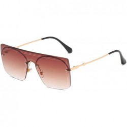 Rimless Fashion Sunglasses Women 2020 Vintage Frameless Sun Glasses Luxury Gradient Men Shades Eyewear - Green Pink - CO198ZO...