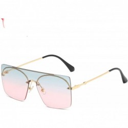 Rimless Fashion Sunglasses Women 2020 Vintage Frameless Sun Glasses Luxury Gradient Men Shades Eyewear - Green Pink - CO198ZO...