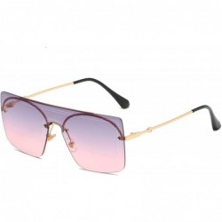 Rimless Fashion Sunglasses Women 2020 Vintage Frameless Sun Glasses Luxury Gradient Men Shades Eyewear - Green Pink - CO198ZO...