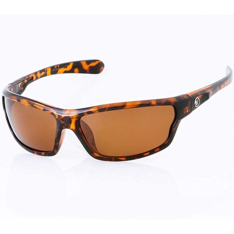 Nitrogen Polarized Sunglasses Mens Sport Running Fishing Golfing Driving  Glasses - Tortoise- Amber Mirror Lens - CD19870GO32
