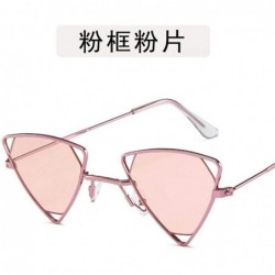 Aviator Triangle Women Sunglasses Vintage Design Luxury Cat Brand Red Lens Black Grey - Silver Green - CH18XQYM0E8 $8.52