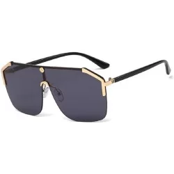 Square Fashion Sunglasses Designer Oversized Reflective - Black - C5197KC22HC $44.88