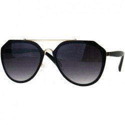 Aviator Retro Fashion Sunglasses Womens Designer Style Aviator Shades UV 400 - Black (Smoke) - C9189WC74LH $21.08