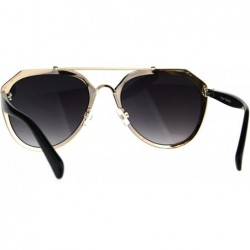 Aviator Retro Fashion Sunglasses Womens Designer Style Aviator Shades UV 400 - Black (Smoke) - C9189WC74LH $11.81