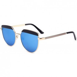 Oval Alloy Sunglasses Men Vintage Classic Sun Glasses Metal Mirror Sunglasses - Gold Mercury - CD18S5666M5 $12.45