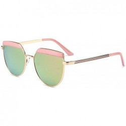 Oval Alloy Sunglasses Men Vintage Classic Sun Glasses Metal Mirror Sunglasses - Gold Mercury - CD18S5666M5 $12.45