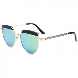 Oval Alloy Sunglasses Men Vintage Classic Sun Glasses Metal Mirror Sunglasses - Gold Mercury - CD18S5666M5 $12.45