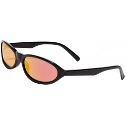 Oval Men Novelty UV400 Small Cat Eye Sunglasses Shades Rave Club Costume Hip-Hop - Pink - CK190DU7ZOA $9.11