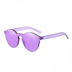 Semi-rimless Polarized Sunglasses Protection Glasses Mirrored - Purple - C818RLERLCX $26.88