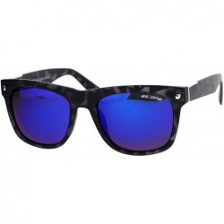 Rectangular Anti-Glare Polarized Lens Classic Horned Rim Hipster Sunglasses - Black Tortoise Blue - C412O1SUJJT $15.68