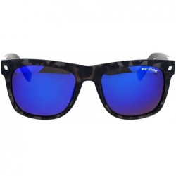 Rectangular Anti-Glare Polarized Lens Classic Horned Rim Hipster Sunglasses - Black Tortoise Blue - C412O1SUJJT $15.68