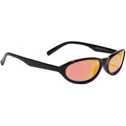 Oval Men Novelty UV400 Small Cat Eye Sunglasses Shades Rave Club Costume Hip-Hop - Pink - CK190DU7ZOA $9.11