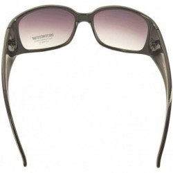 Aviator Vintage Thick Oversized Plastic Frame Womens Sunglasses UV 400 - Black - CZ18EOMHTKC $11.55