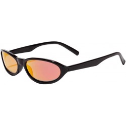 Oval Men Novelty UV400 Small Cat Eye Sunglasses Shades Rave Club Costume Hip-Hop - Pink - CK190DU7ZOA $9.11