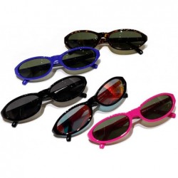 Oval Men Novelty UV400 Small Cat Eye Sunglasses Shades Rave Club Costume Hip-Hop - Pink - CK190DU7ZOA $9.11
