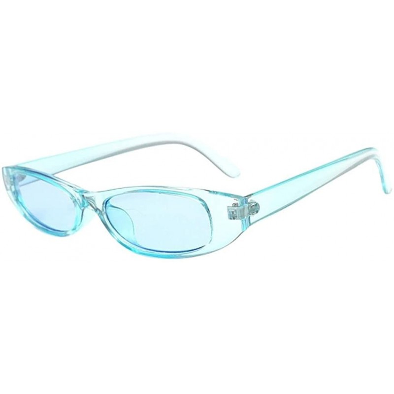 Oval Women Retro Clout Cat Unisex Sunglasses Rapper Oval Shades Glasses - L - CR18DXR6C3R $7.29