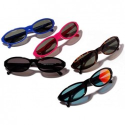 Oval Men Novelty UV400 Small Cat Eye Sunglasses Shades Rave Club Costume Hip-Hop - Pink - CK190DU7ZOA $9.11