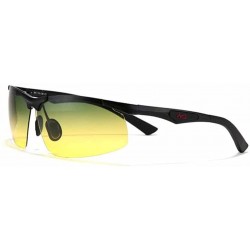 Goggle Polarized Anti Glare Day and Night Vision Driving Glasses with Case sunglasses - Black - CG12FINE1B9 $21.36