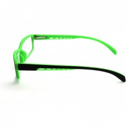 Rectangular Soft Matte Black w/ 2 Tone Reading Glasses Spring Hinge 0.74 Oz - Matte Black Green - CE12C1Y0E37 $17.55