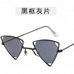 Aviator Triangle Women Sunglasses Vintage Design Luxury Cat Brand Red Lens Black Grey - Silver Green - CH18XQYM0E8 $8.52