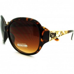 Oval Stylish Women's Sunglasses Round Oval Designer Fashion Eyewear - Tortoise - CE186I6MKOU $19.35