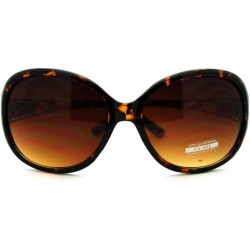 Oval Stylish Women's Sunglasses Round Oval Designer Fashion Eyewear - Tortoise - CE186I6MKOU $11.40