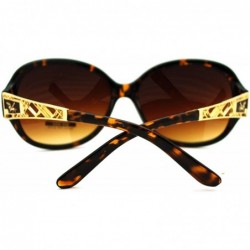 Oval Stylish Women's Sunglasses Round Oval Designer Fashion Eyewear - Tortoise - CE186I6MKOU $11.40