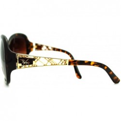 Oval Stylish Women's Sunglasses Round Oval Designer Fashion Eyewear - Tortoise - CE186I6MKOU $11.40