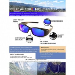 Square Unisex Mirrored Polarized OTG Fit Over Rectangular Sunglasses P020 - Blue Rv - C518HCS5D5X $16.43