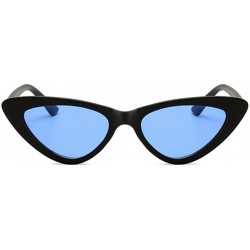 Oval Men Women Vintage Sunglasses Cat Eye Luxury Brand Designer Summer Style Retro Small - Blue - CW18G3AD7IH $29.96