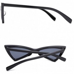 Oval Men Women Vintage Sunglasses Cat Eye Luxury Brand Designer Summer Style Retro Small - Blue - CW18G3AD7IH $17.48