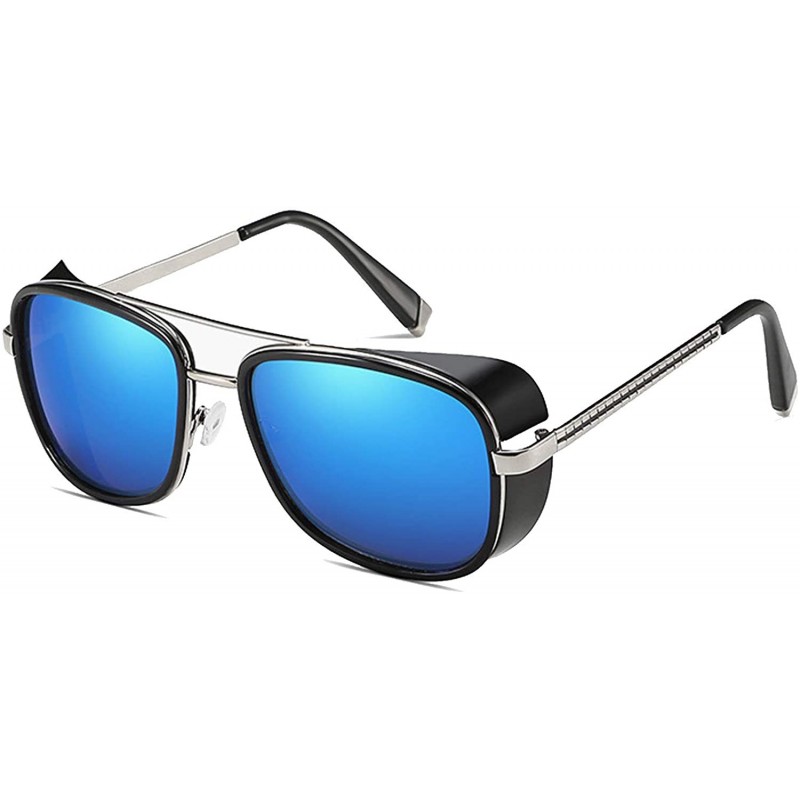 Square Mens Womens Sunglasses Tony Style Retro Side Shield Square Sunglasses - C3 - CL18TNW87UA $11.26