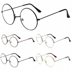Oval Fashion Sunglaess - Oval Round Clear Lens Glasses Vintage Geek Nerd Metal Retro Classic Trendy Stylish - Gray - CO18RZOH...