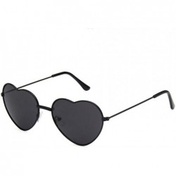 Rimless Women Cute Heart Shape Metal Frame Sunglasses with Case UV400 Protection - Black Frame/Grey Lens - C518WRUKG77 $17.34