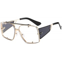 Square 2020 new trend fashion metal sunglasses men and women hot sunglasses - Transparent - C81905EKSI2 $27.12