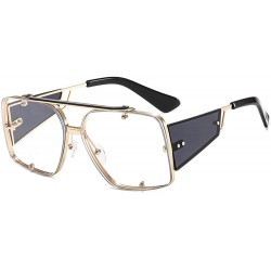 Square 2020 new trend fashion metal sunglasses men and women hot sunglasses - Transparent - C81905EKSI2 $13.40