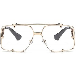 Square 2020 new trend fashion metal sunglasses men and women hot sunglasses - Transparent - C81905EKSI2 $13.40
