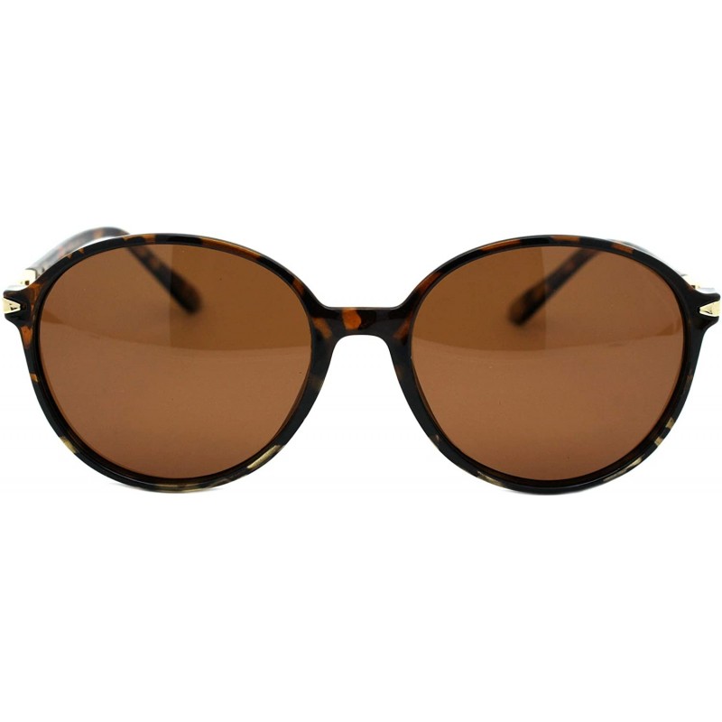 Round Polarized Lens Womens Sunglasses Retro Round Fashion Shades UV 400 - Tortoise (Brown) - CQ192RT7QL7 $12.12