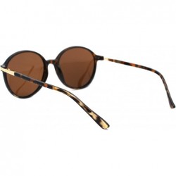 Round Polarized Lens Womens Sunglasses Retro Round Fashion Shades UV 400 - Tortoise (Brown) - CQ192RT7QL7 $12.12