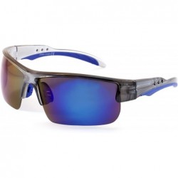 Sport Unisex Polarized Mirrored Sports Wrap Sunglasses P006 - Grey Blue/ Blue Revo - CJ186LRO27D $14.69