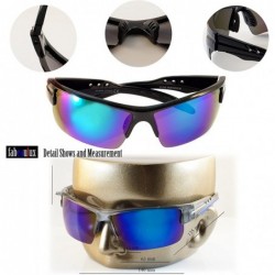 Sport Unisex Polarized Mirrored Sports Wrap Sunglasses P006 - Grey Blue/ Blue Revo - CJ186LRO27D $14.69