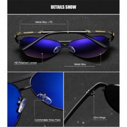 Aviator Polarized Aviator Retro Sunglasses for Men Driving Fishing UV Protection Vintage Style - Black Grey - CR18YC3LG7O $16.93