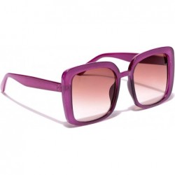 Square Women's Square Sunglasses Plastic Frame - Purple - CZ18WLEEL9I $10.69