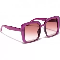 Square Women's Square Sunglasses Plastic Frame - Purple - CZ18WLEEL9I $20.02