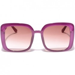 Square Women's Square Sunglasses Plastic Frame - Purple - CZ18WLEEL9I $10.69