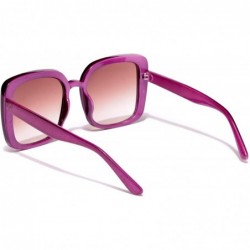 Square Women's Square Sunglasses Plastic Frame - Purple - CZ18WLEEL9I $10.69